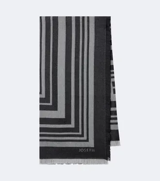 Joseph Neoma fringed jacquard virgin wool scarf