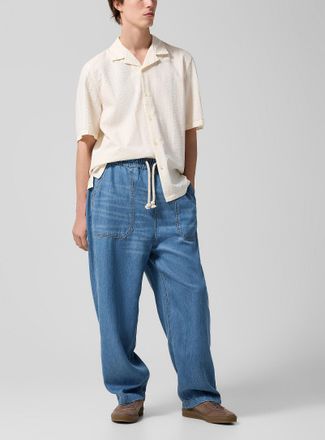 Officine G&eacute;n&eacute;rale Mens Tie-cord lyocell denim pant