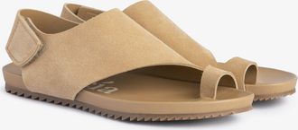 Pedro Garcia Anatomical flat sandal in beige suede | Valisa | Spring Summer 26 |PEDRO GARCIA