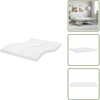 vidaXL The Living Store Materasso in Schiuma Bianco 200x220 cm 7 Zone Durezza 20 ILD - Schiuma 20 ild
