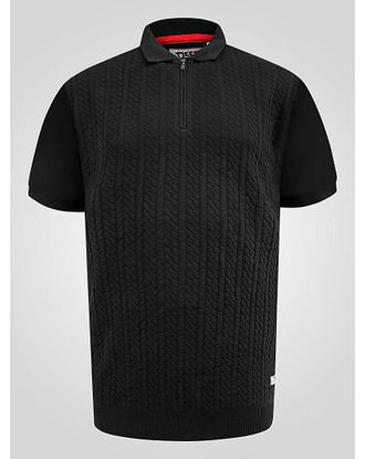 D555 Kennedy Cable Knit Polo Qtr Zip