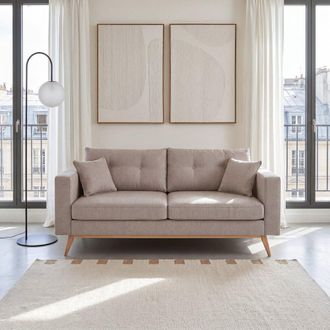 Maisons du monde Sof&aacute; escandinavo 3 plazas beige jaspeado
