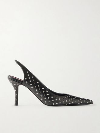 Magda Butrym D&eacute;collet&eacute; Slingback In Pelle Con Occhielli - Nero