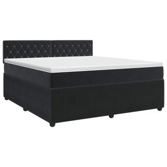 vidaXL Cama Box Spring Con Colch&oacute;n Negro 140 X 190 Cm Terciopelo Vidaxl