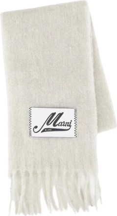Marni Accessoires, Dames, Grijs, ONE Size, Geborstelde Alpaca Sjaal