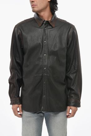 Diesel Leather and Denim Overshirt S-FREY Diesel
