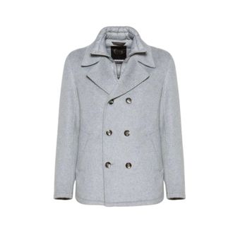 Gimos Dubbelzijdige wollen jas met uitneembare winddichte inzet - Heren - Jassen - Blauw - Maat: XL Wol