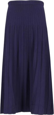 Staud Lena Midi Rok - Dames - Midirokken - Blauw - S - Nylon - Rokken