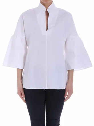 Fuzzi White blouse with flared sleeves