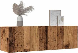 Berkfield Home TV Cabinets Wall-mounted 2 pcs Old Wood 100x30x30 cm in Brown | Size: 100 x 30 x 30 cm