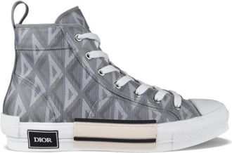 Dior Schoenen, Heren, Grijs, 43 EU, Leer, B23 High-Top Sneaker