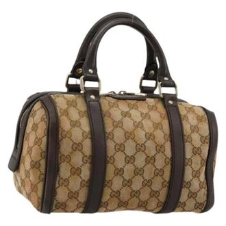 Gucci Pre-owned Handbags, female, Beige, Size: ONE SIZE Pre-owned Boston Bag