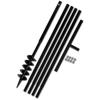 vidaXL Taladro De Tierra Con Mango 100 Mm Con Tubo De Extensi&oacute;n 5 M Acero Vidaxl