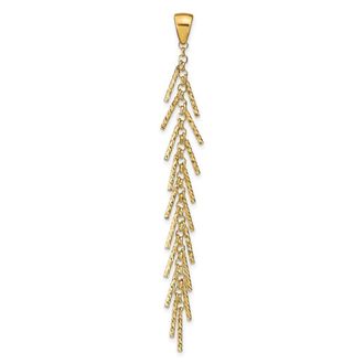Diamond2Deal 14k Yellow Gold Polished Diamond-Cut Pendant
