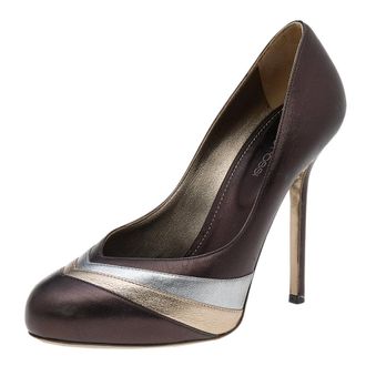 Sergio Rossi Tri Color Leather Pumps