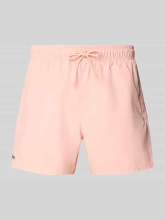 Lacoste Badeshorts mit Logo-Stitching in Apricot, Gr&ouml;&szlig;e XL