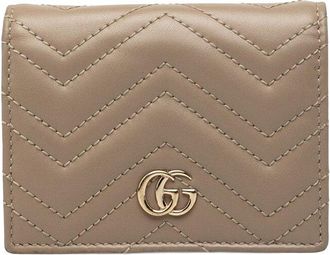 Gucci Beige Others Gg Marmont Compact Bifold Wallet 466492 (Authentic Pre- Loved)