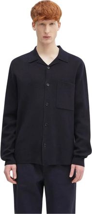 Norse Projects Nicolai Merino Katoen Milano Jas - Heren - Vesten - Blauw - L - Katoen - Truien & Vesten