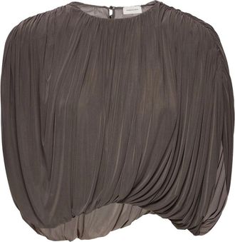 Magda Butrym Draped Cupro Voluminous Crop Top