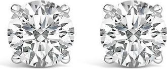 House of Brilliance Platinum 5.00 Cttw Round Lab Grown Diamond Solitaire Stud Earrings in White at Nordstrom