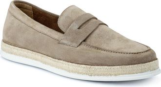 Jones Bootmaker Mens Quent Casual Slip-On Shoes - Taupe Leather - Size UK 8