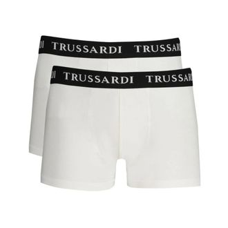 Trussardi Katoenen Boxershorts met Logoprint - Heren - Onderbroek - Wit - 2XL - Katoen - Ondergoed