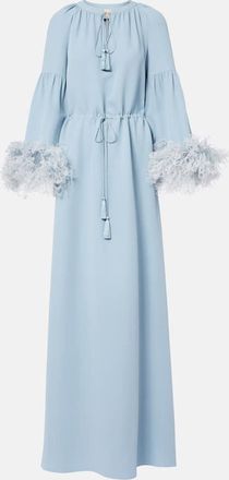 Valentino Abito lungo in Cady Couture con piume