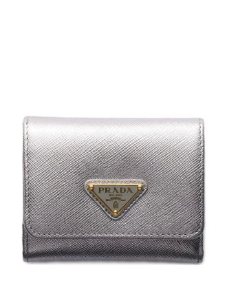 Prada small leather wallet - women - CALFSKIN - One Size - Silver