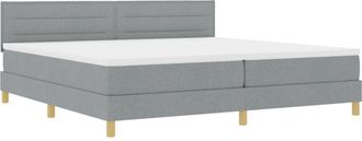 vidaXL Vidaxl - Box Spring Bed with Mattress Light grey 200 x 200 cm Fabric
