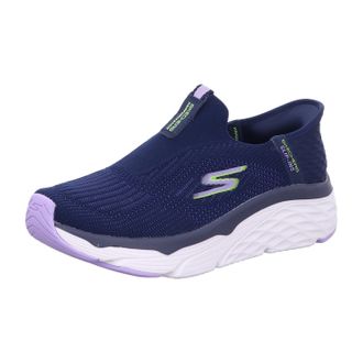 Skechers Womens Slip-ins Max Cushioning - Smooth Sneaker, Navy Textile Lavender Trim, 6 UK