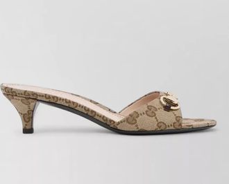 Gucci gg motif kitten heel open toe sandals