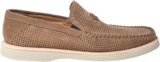 Baldinini Geperforeerde Suede Loafer - Heren - Loafers - Bruin - 45 EU - Leer - Schoenen