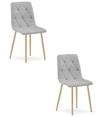 OEM Silla Libra - Tela Gris Claro / Patas Color Madera X 2
