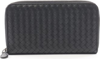 Bottega Veneta Black Leather Long Wallet (Bi-Fold) (Pre-Owned)