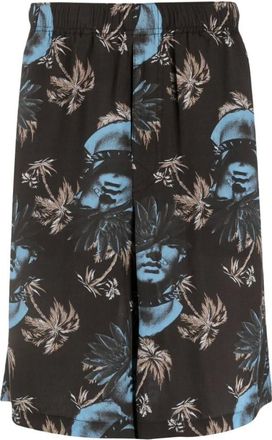 Undercover Casual Shorts, male, Black, M, Rose Print Bermuda Shorts