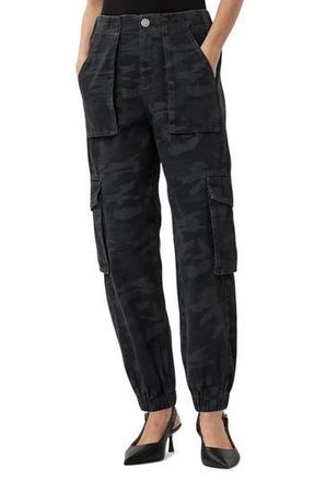AllSaints Freda Camo Denim Cargo Joggers in Camo Ink Blue at Nordstrom Rack, Size 2 Us / 6 Uk