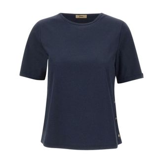 Herno T-Shirts, female, Blue, Size: S Maglia