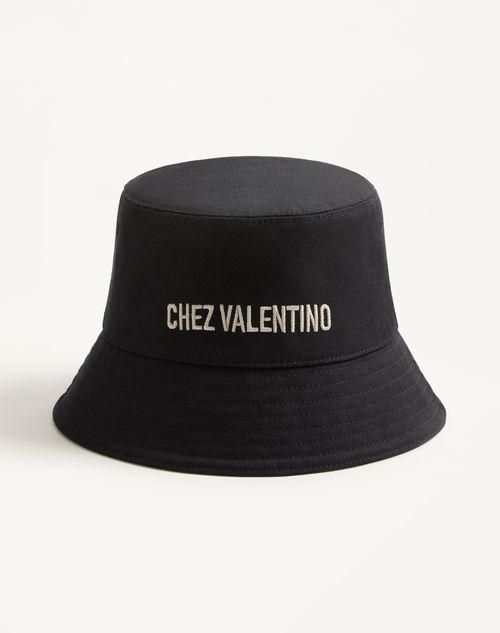 ハット Valentino Garavani Black Felt Bucket Hat Valentino Black Felt Chin Tie Bucket Hat Valentino