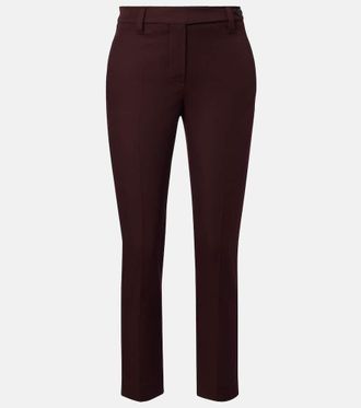 Brunello Cucinelli Monili cropped cotton-blend slim pants