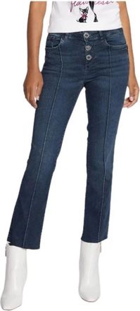 Liu Jo High Waist Princess Crop Flare Jeans - Dames - Regular Fit Jeans - Blauw - W26 - Katoen - Jeans