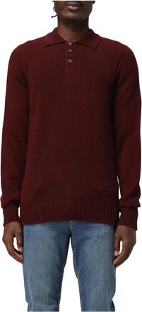 Drumohr Tops, Heren, Rood, M, Wol, Polo M/L Rasata