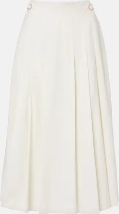 Gabriela Hearst Wesley pleated cotton corduroy midi skirt