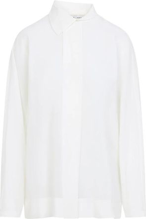 Carven Asymmetrical Collar Shirt - Dames - Overhemden - Wit - M - Katoen - Overhemden