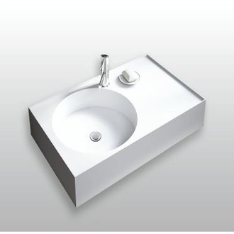 Ambra Ambra - Colección Sara - Lavabo sobre encimera rectangular 80 cm en Solid Surface