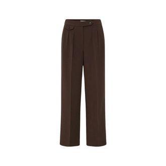 b.young Wijde broek - Dames - Broeken - Bruin - Maat: S Leer