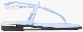 Tommy Hilfiger Womens Metallic Accent Leather Sandal - Blue - US 6.5 / EU 37