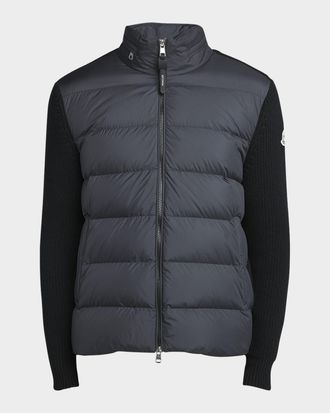 Moncler Men & apos;s Wool Knit Padded Jacket With Hood