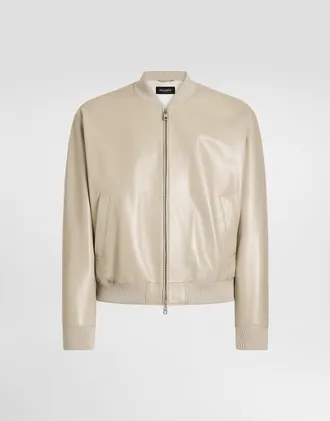 Dolce & Gabbana Nappa Bomber Jacket - Man Coats And Jackets Cream 46