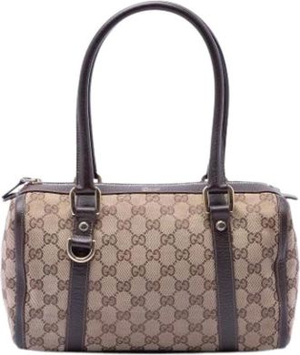 Gucci Pre-owned Handbags, female, Beige, Size: ONE SIZE Pre-owned Boston Bag