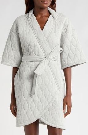 UGG Zellwood Quilted Short Robe in Grey Heather at Nordstrom Rack, Size X-Small